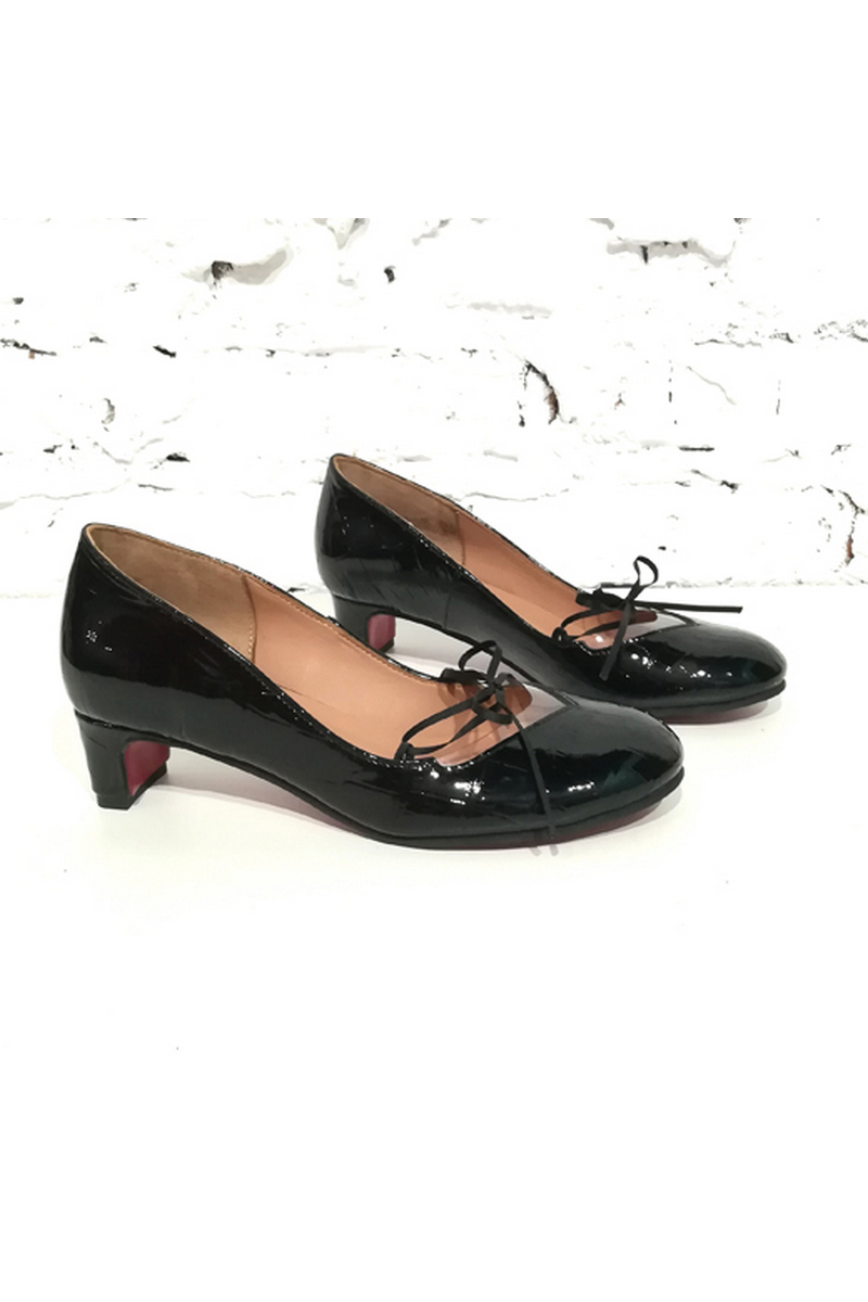 Buy Comfortable Women Classic Pumps Black Straps Heel Round Toe Shoes